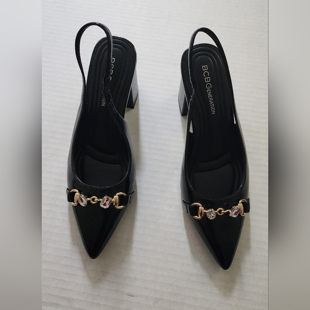 BCBGeneration Black Slingback Heels